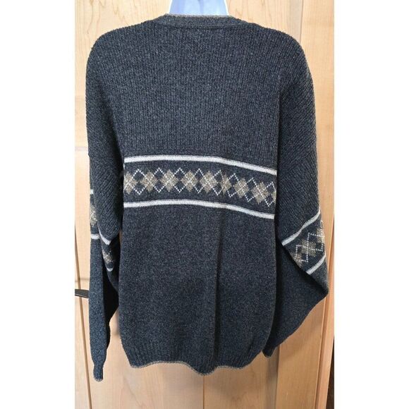 Vintage Liberty Sweaters Mens Argyle Knit Pullover Sweater L Cotton Acrylic - Picture 4 of 7